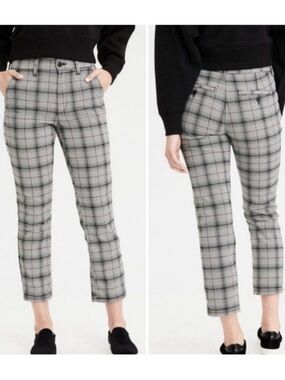 AE - Hi-Rise Cropped Plaid Trousers